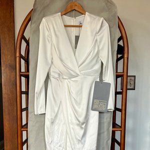 ASOS Pleated Satin Wrap Bridal Gown US Size 6